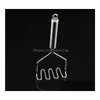 Other Kitchen Tools Stainless Steel Wave Shape Potato Masher Tool Wonderf Gb726 Drop Delivery 202 Dhqgv