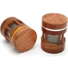 Smoking Pipes Wood splicing aluminum alloy 60-4mm through the window grinderHand herb grinder wood smoker