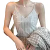 Damestanks halter tanktop zomer esthetische kleding voor vrouwen v-hals gewas sexy avond witte zwarte glanzende pailletten losse Koreaanse mode