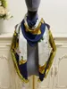 écharpe carrée femme foulards châle 100% sergé soie matériel pinte lettres fleurs motif taille 130cm - 130cm