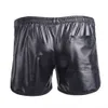 Shorts pour hommes Faux cuir Boxer été WetLook Fitness sport décontracté court mâle pantalons de gymnastique hommes lâche Shorts décontracté és Streetwear 2021 W0327