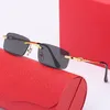 Accessoires de luxe Lunettes de soleil design Lunettes de soleil de marque sans bordures pour hommes Lunettes de plein air pour hommes Lunettes de soleil transparentes pour rassemblement social pour femmes