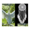 Novelty Items Indian Style Handmade Lace Dream Catcher Windchimes With White Feather Car Wall Hanging Dreamcatcher Home Decoration Or Dhkf3