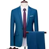 Herenpakken Blazers Men Solid Wedding Suits Bruidegom Jurk Suits Formele slijtage Business Casual Pak Sets groot formaat Men BlazerpantsVest 3 P 230328