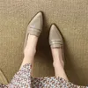 Dress Shoes 2023 Spring/summer Women Sheep Leather Pumps Pointed Toe Chunky Heel Loafers For Low Heels Handmade