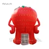 Lovely Large Red Similing Inflatable Cartoon Strawberry Man Balloon For Advertising Event