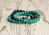 Strand Beaded Strands Buddha Meditation Stack Bracelets 6MM Turquoises Set Bracelet Gift For Men Buddhism Energy Wrist