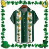 Męskie koszule irlandzka koszula Shamrock wakacje St Patricks dzień swobodne koszule Bluzki krótko-rękawowe stylowe duże koszule W0328