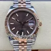 2023 SBF126331 3235 VSA3235 Relógio masculino automático de 41 mm de moldura de chocolate Dial de chocolate Stick rosa prata dois tons 904L Steel Bracelet Super Edition Eternity Watches