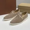 LP Piana Shoes Cashmere Подлинная кожаная повседневная плоская подошва мужская обувь дышащие туфли женская обувь роскошная дизайнер британская ретро -ленивая обувь ручной работы мягкой подошвы