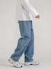 Мужские брюки мешковатые джинсы 2023 модная черная классическая хип -хоп Брюки светло -голубые панталоны Прямой широкий ноги корейские мужчины 230328