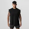 Débardeurs pour hommes Chemise de gymnastique d'été pour hommes Côté ouvert T-shirts sans manches en maille pour hommes Entraînement Fitness Maillots Sport Gilet Vêtements