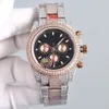 풀 다이아몬드 시계 남성 자동 기계적 시계 41mm 다이아몬드 스터드 스틸 브레이슬릿 사파이어 방수 비즈니스 여성 손목 시계