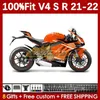 Motorcycle Bodywork For DUCATI Street Fighter Panigale V4S V4R V 4 V4 S R 21 22 2021 2022 Body 167No.85 V-4S V4-R V-4R V4-S 2018-2022 Injection Molding Fairings orange stock