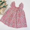 Sukienki dziewczyny marka bawełniana letnia ubrania lniane europejska Ameryka maluch dla dzieci sukienki dla dzieci sukienki dla dzieci