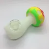 Colorful Mushrooms Style Pipes Glow In Dark Silicone Herb Tobacco Oil Rigs Glass Multihole Filter Bowl Portable Handpipes Smoking Cigarette Hand Holder Tube