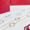 Collana per unghie clou per donna collana lunga di design con diamanti Catena cava placcata in oro 18K T0P qualità più alta contro qualità moda regalo squisito 004
