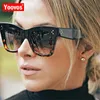 Yoovos 2023 Square Okulary przeciwsłoneczne Kobiety design marki w stylu vintage kolorowe lampart moda na imprezę słoneczną Słoneczne okulary żeńskie okulary UV400230328