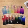 Gradient Bling Glitter Soft IMD TPU Fall för iPhone 15 14 Pro Max Plus 13 12 11 iPhone15 Clear Three-Color Chromed Plating Shinny Sparkle Smart Phone Back Cover Hud