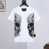 pleinxplein design T-shirt homme T-shirt coupe slim pp T-shirt été strass Casual col rond plein shirt tee Skulls Print Streetwear M-xxxL 786 couleur