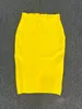 Jupes 60CM genou longueur Stretch Bandage jupes femmes couleur bonbon moulante jupe crayon dames élégant bureau affaires formel XL XXL 230327