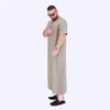 Roupas étnicas Moda muçulmana homens Arábia Saudita o Neck Dubai Abaya Pakistão Vestido de manga curta Kaftan para homens bordados Djellaba