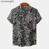 Chemises décontractées pour hommes Vêtements pour hommes 2022 Été Design floral pour hommes Style européen américain Chemise de vacances à la plage à manches courtes Camisas Para Hombre W0328