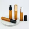 100 stks/partij 10 ml Lege Verstuiver Parfumflesje Amber Spray Glas Met Aluminium Dop Hervulbare Parfumflesje dh2111