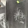 デザイナーファッションTシャツセントマイケルリトルエンジェルダイレクトスプレーアメリカンハイストリートヴィンテージ洗浄古いVTG半袖ティー