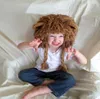 Caps Hats Funny Lion Children Baby Hat Hair Wig Cap Winter Warm Woolen Yarn Knitted Crochet Kids Hats and Caps Dress Up Pography Props 230328