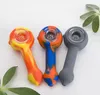 Tubos de água da plataforma de silicone Silicone Tubs Hand Spoon Tubs Bongoh Bongs Silicone Oil Dab Plataformas com tigela de vidro