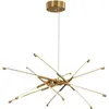 Chandeliers Modern Screw Propeller Led For Living Dining Room Pendant Lamps Iron Art Light Stick Home Decor LOFT Hanging