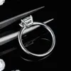 Bandringar Orsa Jewels Solid 925 Sterling Silver 1CT de Color Princess Cut Moissanite Solitare Wedding Agagement Rings for Women SMR57 Z0327