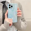 Cas de téléphone lumineux de mode IPhone 11 Pro 14 Plus Marque Motif décoratif Gradient Printing Soft Plastic All-inclusive Silicone Phone Case