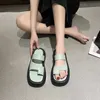 Slippers 2022 New White Beige Green Platform Flip Flop Ladies Famous Designer Flip Flop Ladies Platform Sandals Shoppers Beach Shoes Z0328