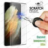 Protecteur d'écran incurvé à cadre transparent 3D pour Samsung Galaxy S23 S22 S20 S21 Note20 Ultra S10 S9 S8 Plus étui en verre trempé film en acier amical colle de bord avec boîte d'emballage