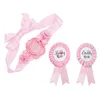 Baby Shower Sash Party Decoration Flower Belly Belt Mom to Be & Dad to Be Corsage Button Pin Gender Reveal Kit