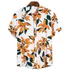 Mäns casual skjortor herr mode svart vita blommor skjortor casual knapp ner kort ärm hawaiian skjorta strand semester smal fit fest skjortor toppar w0328