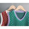 Kadın Yelekler Şık Vintage Argyle Sweater Yelek Kadınlar İçin Sonbahar Kış Kazak Hit Renk Örgü Yelek Kolsuz Jecket Gilet Femme 230328