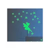 Switch Stickers New Luminous Cartoon Diy Sticker Wall Decoration Fluorescent Living Room Children Home Decorative Dhcfq