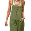 Casual jurken zomer vrouwen losse slabbib overalls massieve kleur baggy lading jumpsuit romper broek zak met zakken