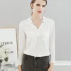 Women's Blouses & Shirts BIBOYAMALL Women Blouse White Shirt Top Femme Fashion Casual Long Sleeve OL Work Blue/Pink