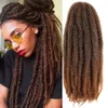 % 100 sentetik Marley Braid Saç Premium Fiber Karışıklık Ücretsiz Yumuşak Afro Kinky Saç Toplu