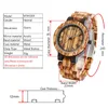 Polshorloges houten horloge herenhorloges retro Romeinse schaal wijzerplaat volledige houten verstelbare riem zebrawood quartz polswatch reloj de madera