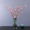 الزهور الزخرفية الاصطناعية الشمع البرقوق الصيني النمط الذهبي المنزل الديكور عرض الأزهار الزفاف