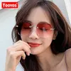 Leonlion 2023 선글라스 여성 스퀘어 선글라스 여성 고급 Okulary 브랜드 디자이너 선글라스 여성 Rimless Gafas de Mujer230328