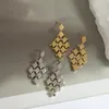 Серьги с уникальным дизайном Геометрическая ромбальная капля для женщин золотой цвет медный сплав, висящие модные украшения 2023