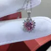 Chaînes Réussies Test de Diamant 1ct Pendentif Moissanite Rose en Forme de Coeur 6.5 6.5mm 925 Sterling Silver Bridal Marry Collier de Bijoux de Luxe