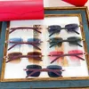 Nowe luksusowe typy projektantów Kajia spersonalizowane bezszramowe soczewki bezczelne czerwone czerwone typy okularów przeciwsłonecznych żeńskie CT0013