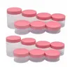 PET Klare Cremeflasche Rosa Kunststoffabdeckung Leere Augencremedosen Kosmetikverpackungsbehälter Tragbare Hautpflege Nachfüllbare Töpfe 50G 80G 100G 120G 150G 200G 250G